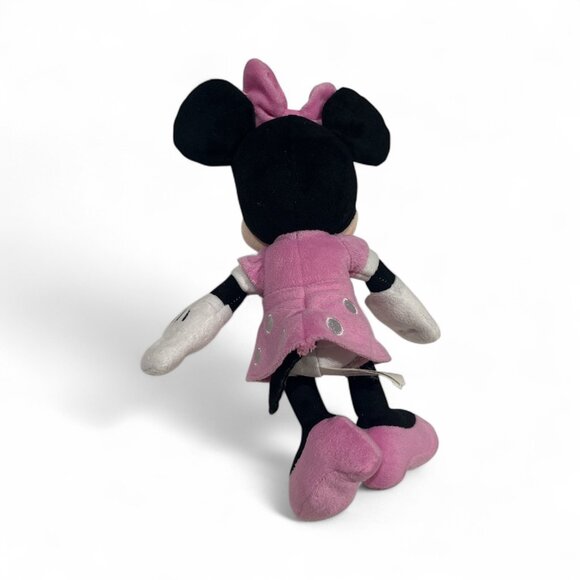 DISNEY Plush Minnie Mouse 9" Pink Polka Dot Dress Pink Shoes and Bow Mickey - Picture 5 of 8